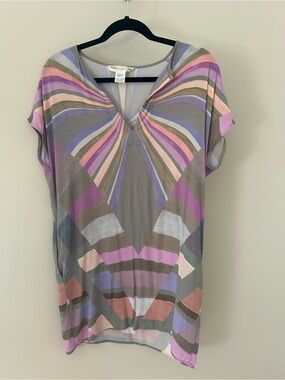 Mara Hoffman Multicolor Striped V-Neck Short Sleeve Tee